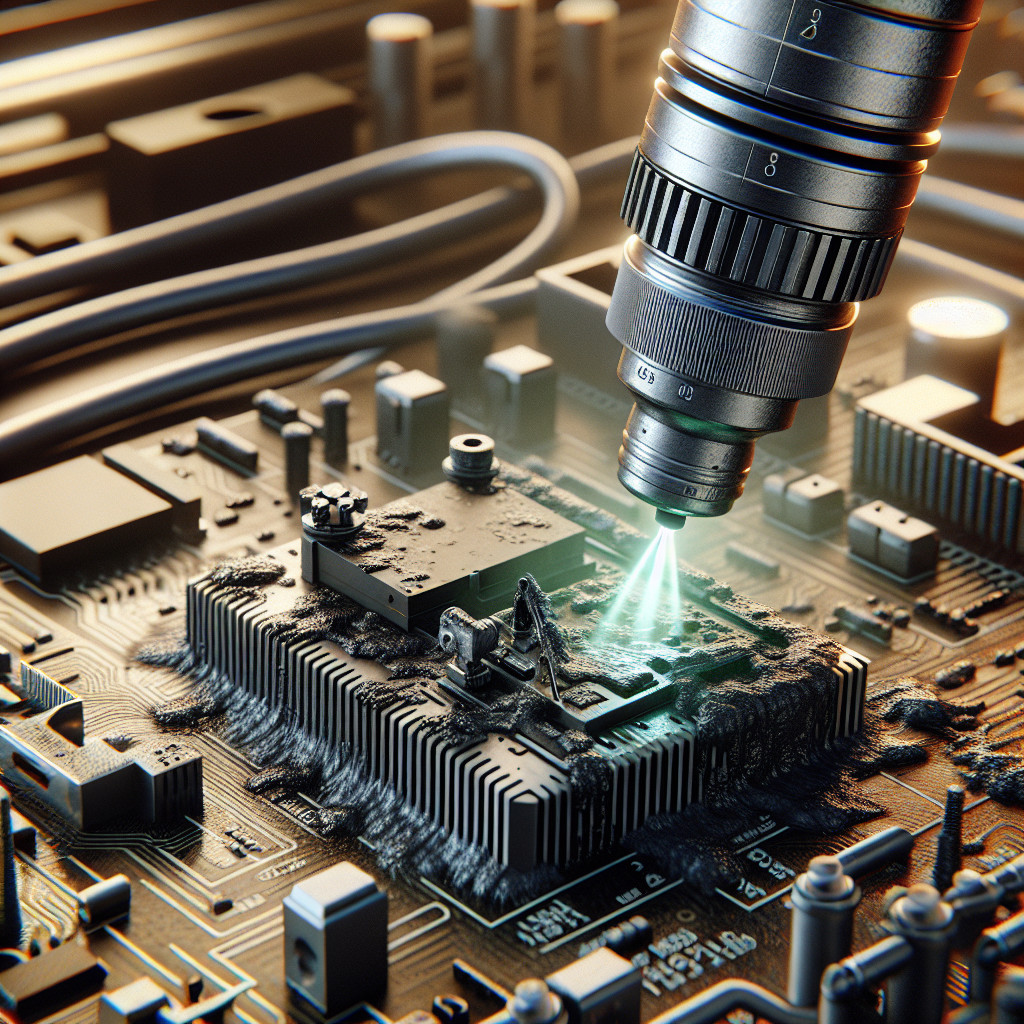 Laser cleaning for removing contaminants from circuit boards